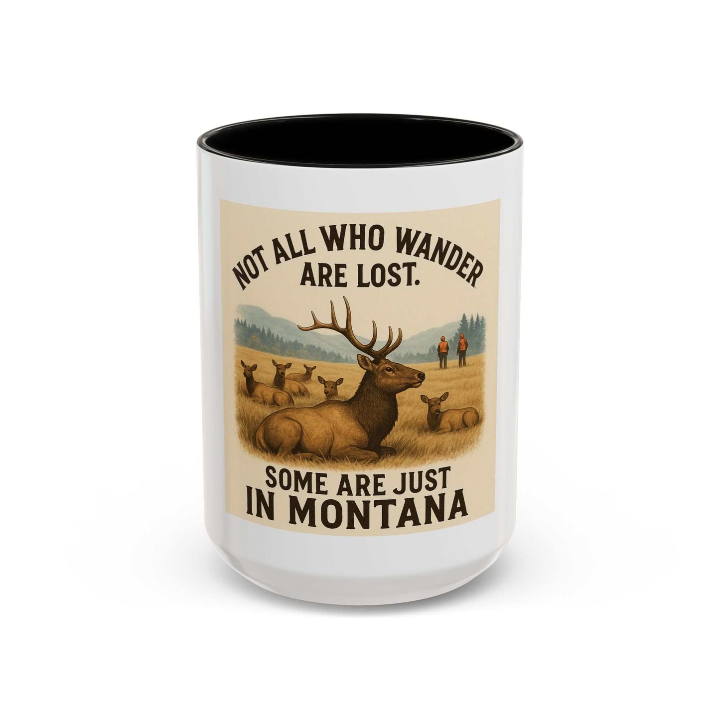 Montana Adventure Mug with cozy elk design, perfect for nature lovers and adventurous souls.