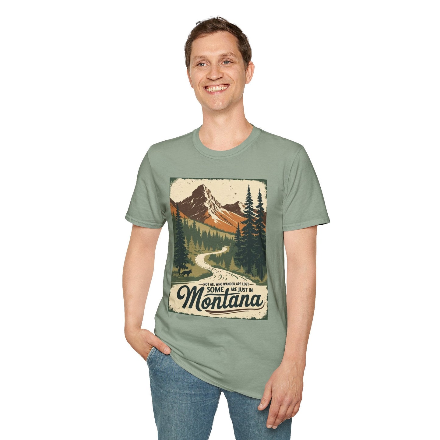 Montana Nature Tee – Softstyle Vintage Shirt for Hikers & Travelers