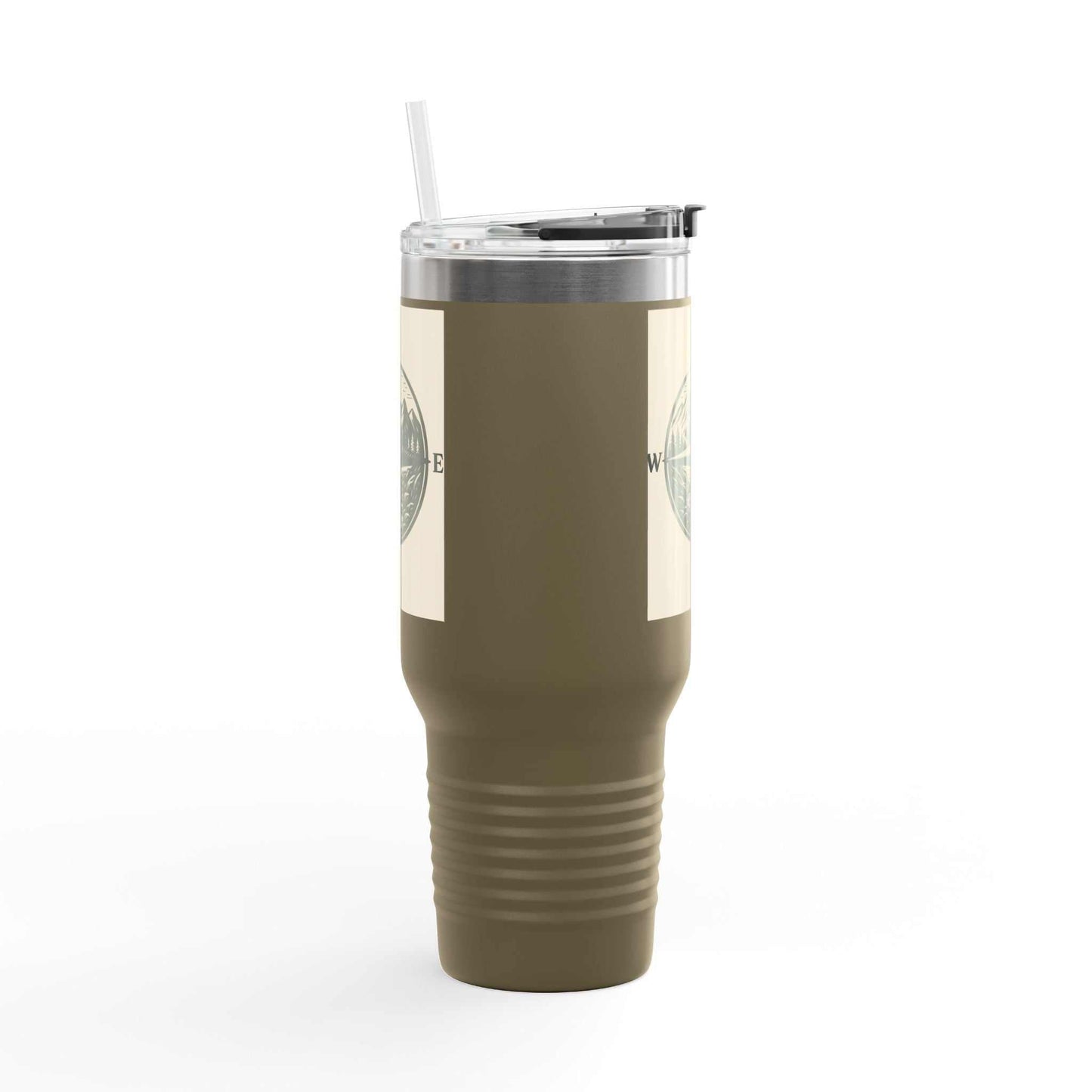 Montana Compass Travel Mug – 40oz insulated cup with compass design, ideal for outdoor adventures and daily use.