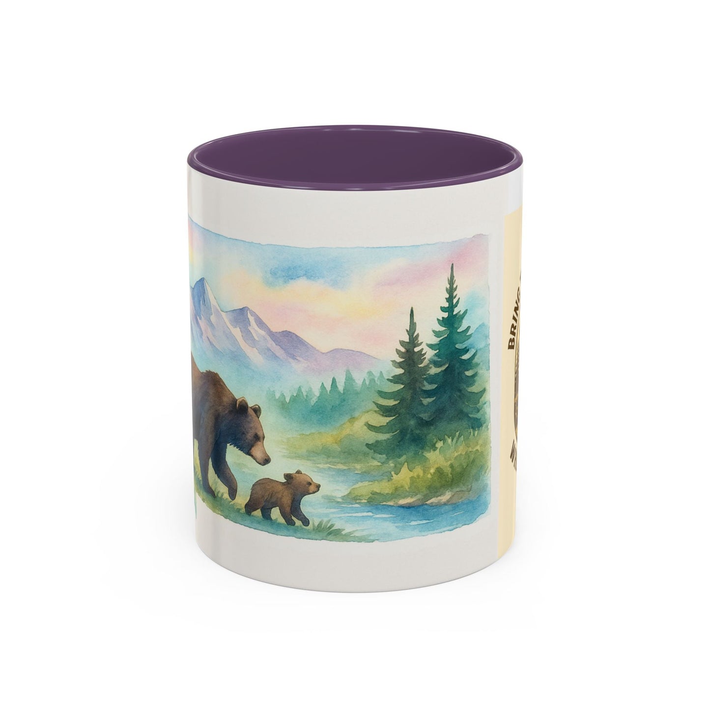 Nature-Inspired Mug – Bear & Mountain Coffee Cup for Outdoorsy Souls