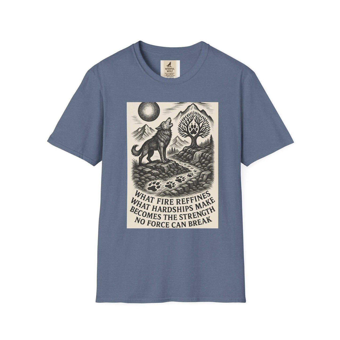 Inspirational Wolf T-Shirt with bold nature design and kindness message, featuring wolf graphic, made from breathable cotton.