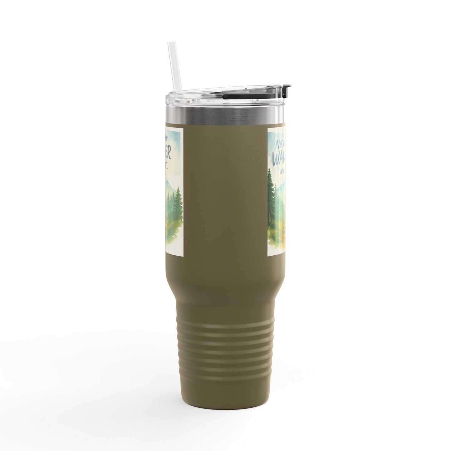 Montana 40oz Adventure Mug with rugged design, ergonomic handle, and spill-resistant lid.