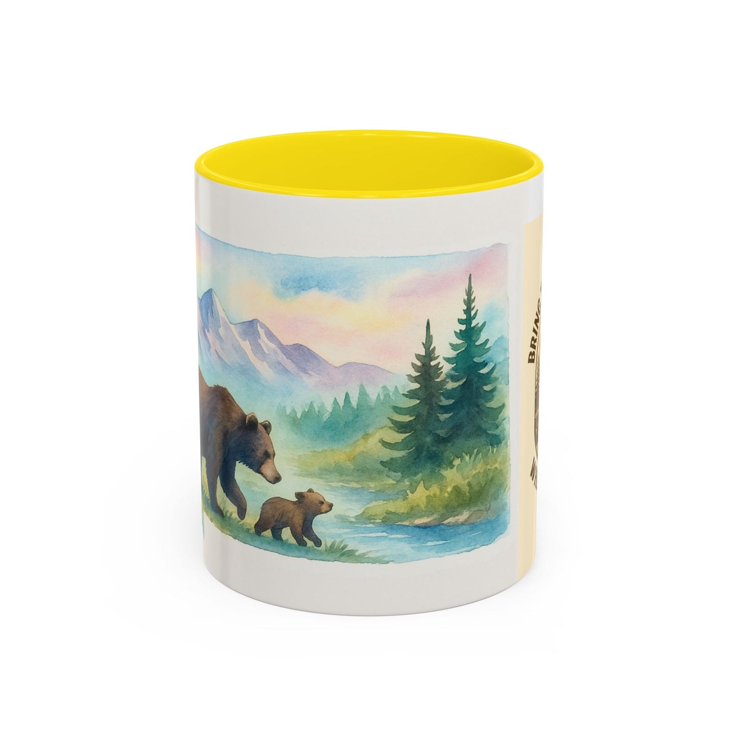 Nature-Inspired Mug – Bear & Mountain Coffee Cup for Outdoorsy Souls