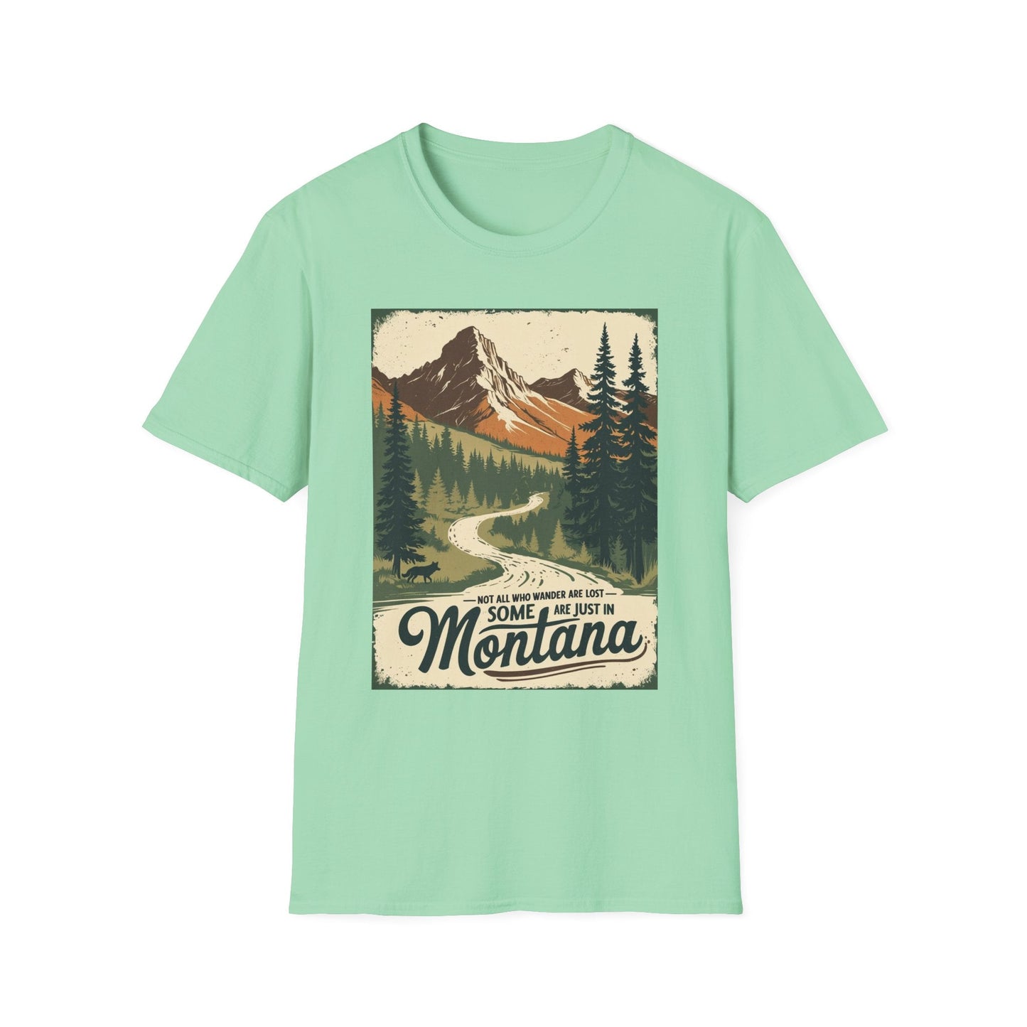 Montana Nature Tee – Softstyle Vintage Shirt for Hikers & Travelers