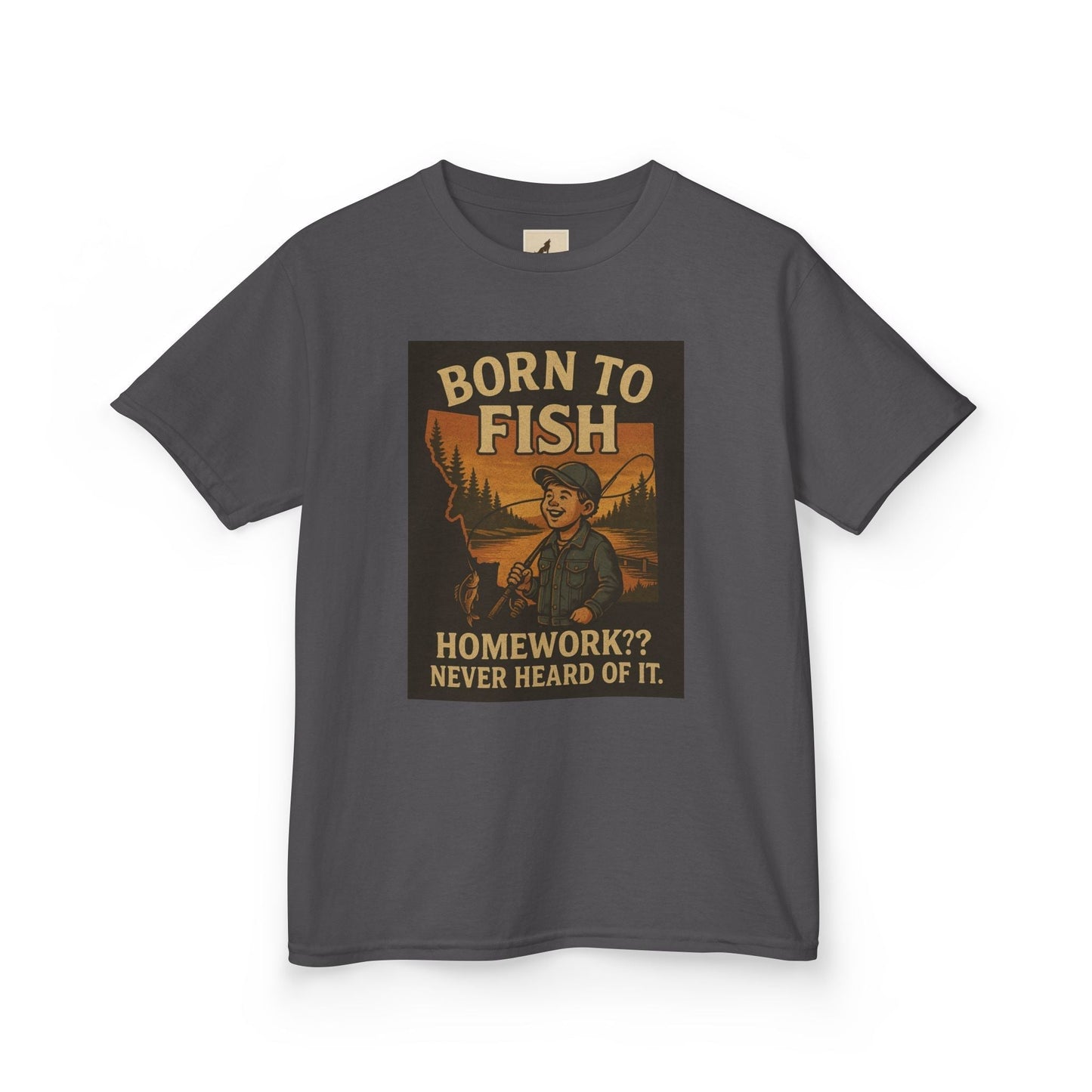 Kids Fishing T-Shirt – Funny Born to Fish, Skip Homework Design