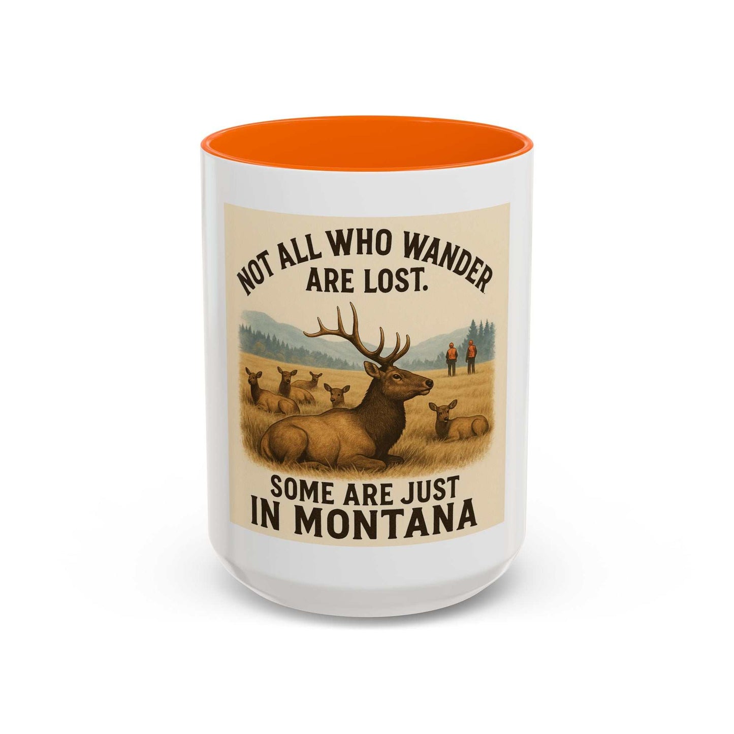Montana Adventure Mug with rustic elk design, perfect for nature lovers and adventurers.
