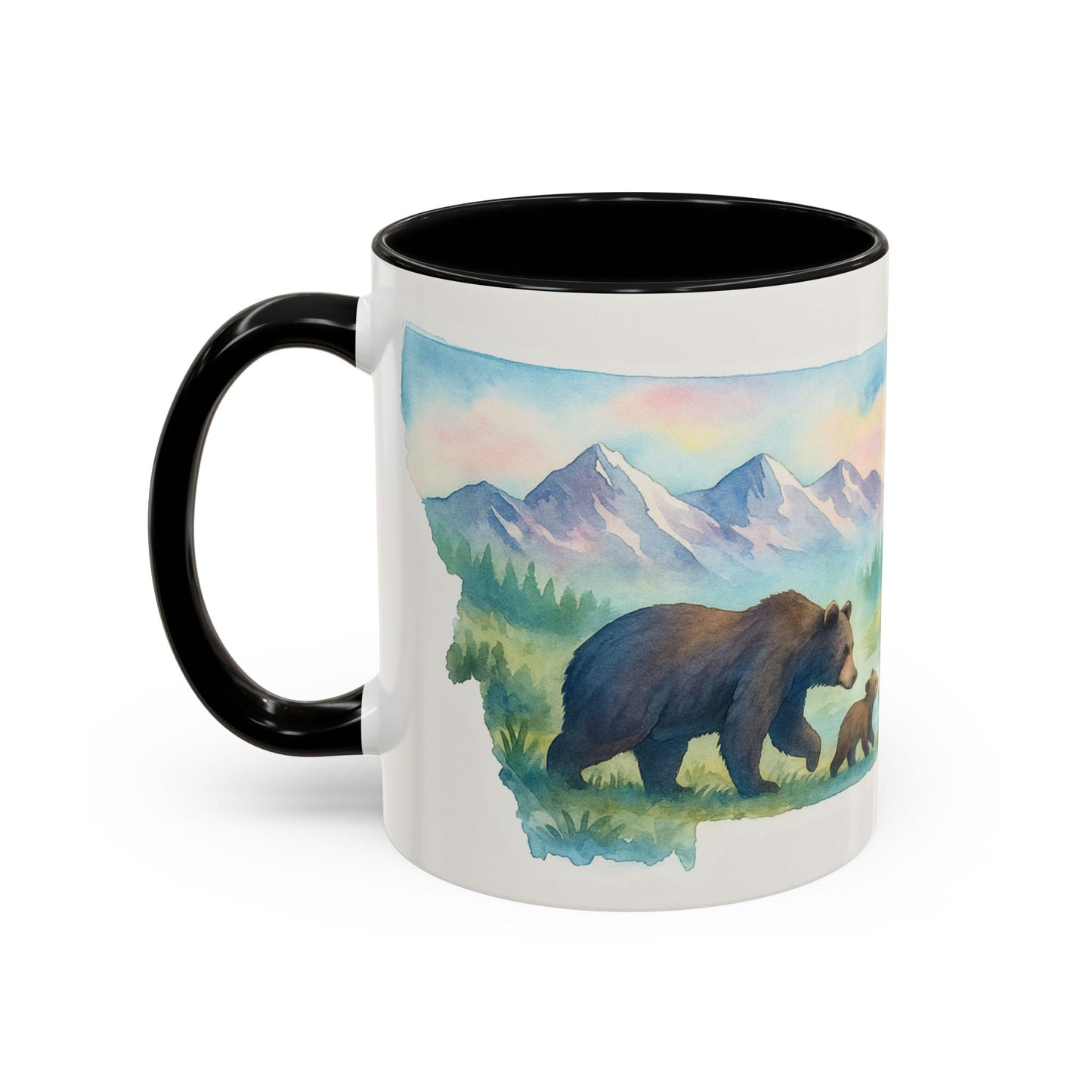 Nature-Inspired Mug – Bear & Mountain Coffee Cup for Outdoorsy Souls