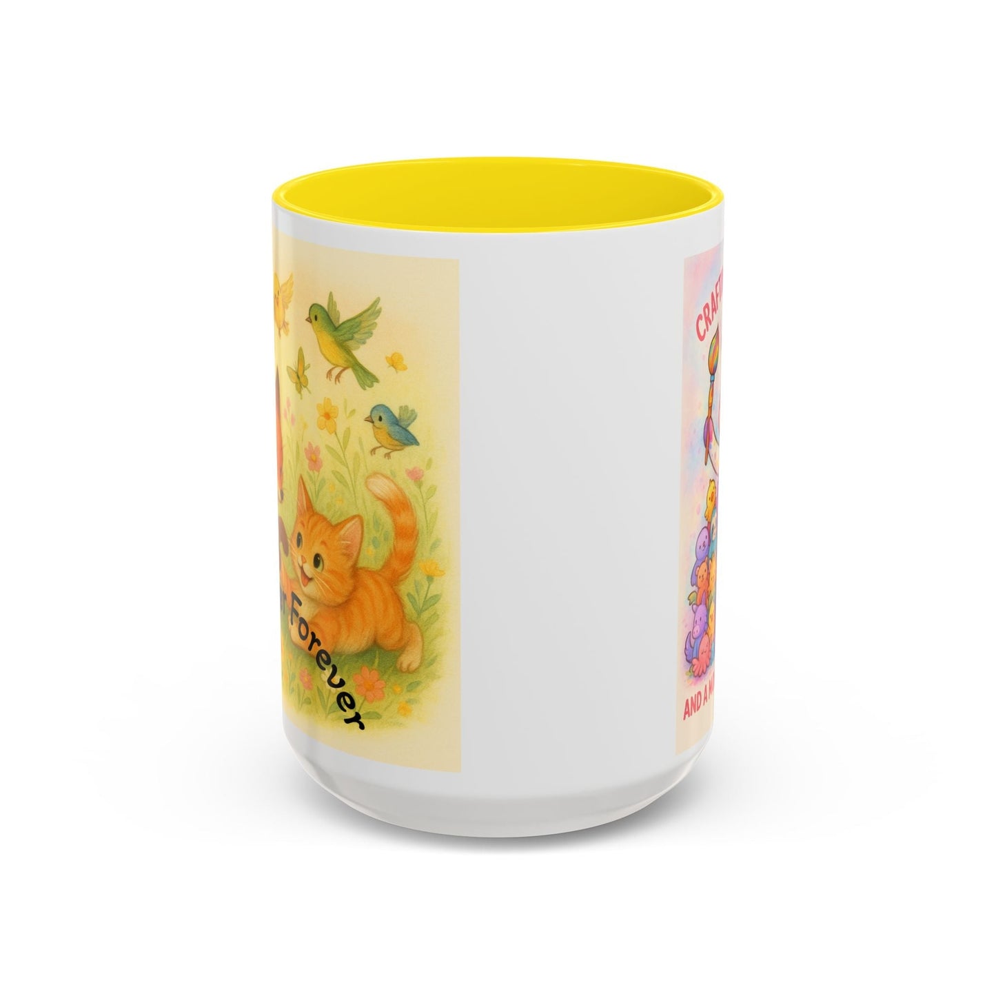 Whimsical Cat Mug with playful cat and unicorn design, perfect gift for creative minds and animal lovers.
