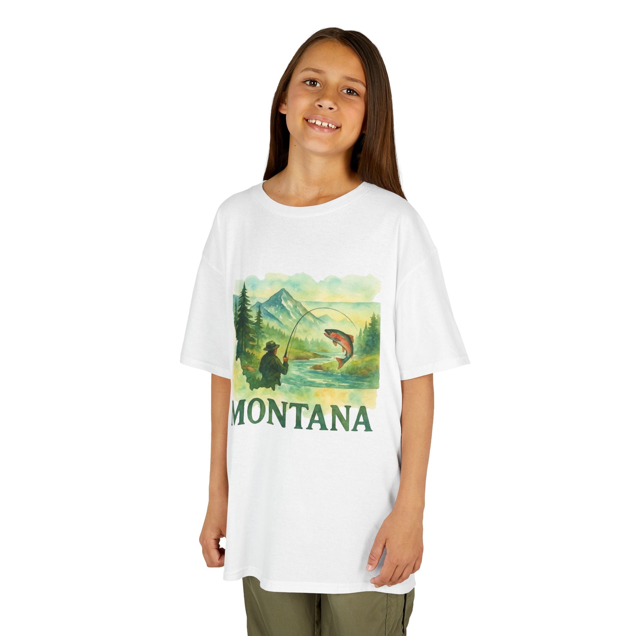 Montana Adventure Kids Tee with nature-inspired graphic, perfect for young explorers.