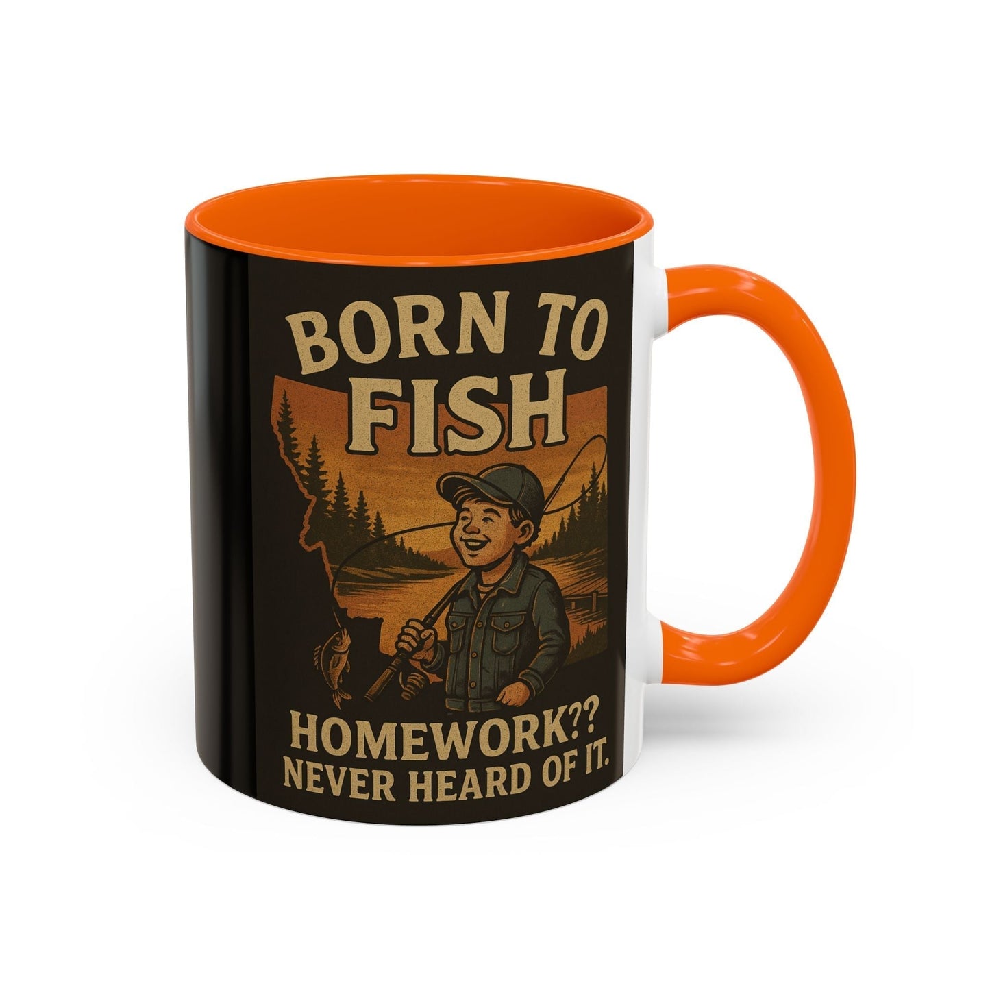 Retro Fishing Mug – Funny Coffee Cup Gift for Anglers & Campers