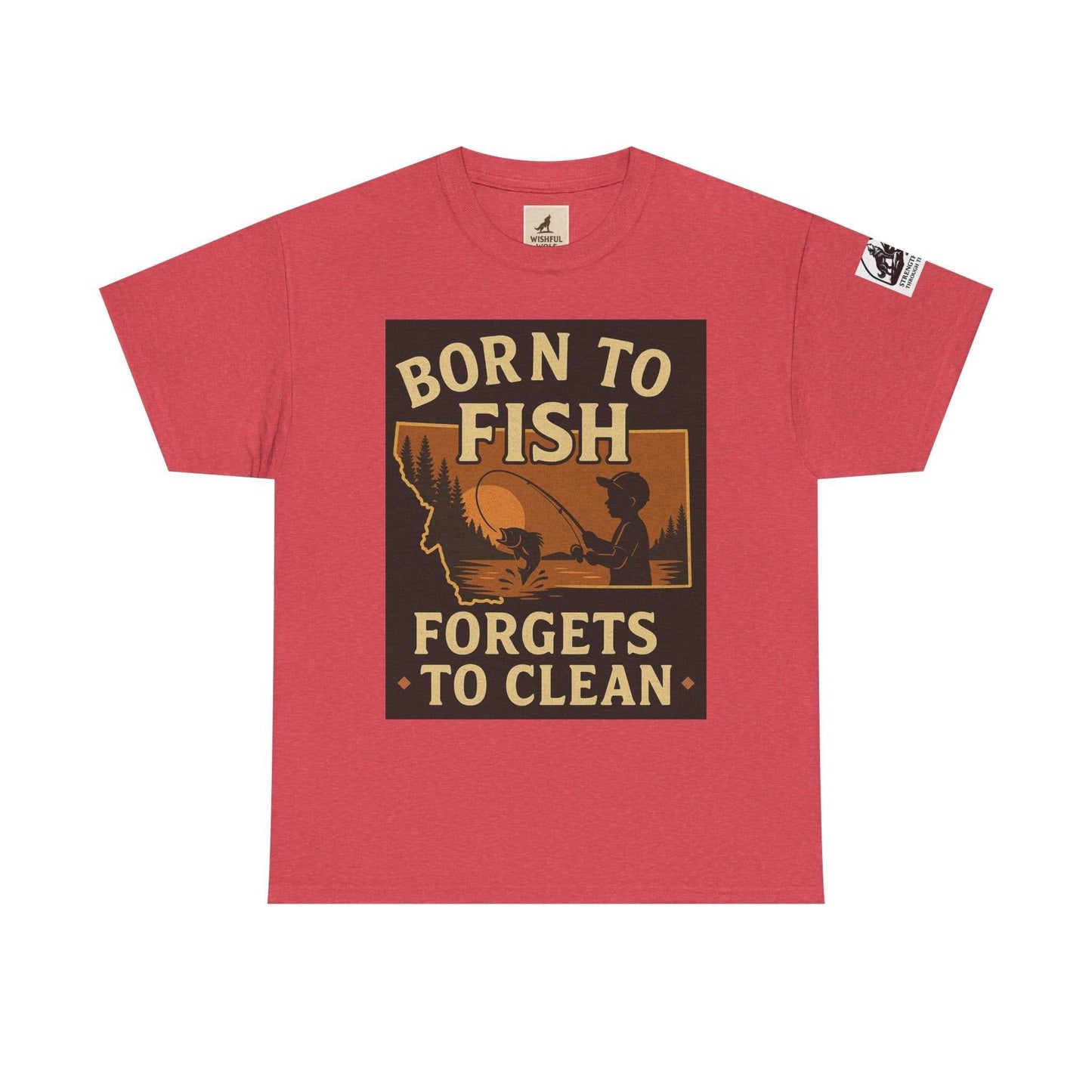 Men’s Fishing Cotton Tee with graphic design and humorous text, perfect for outdoor activities.
