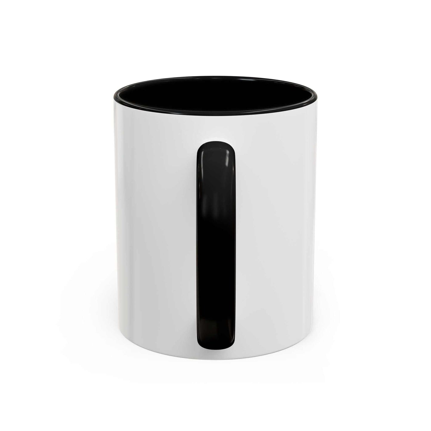 Inspirational Wolf Coffee Mug with black handle and interior, available in 11oz and 15oz sizes.