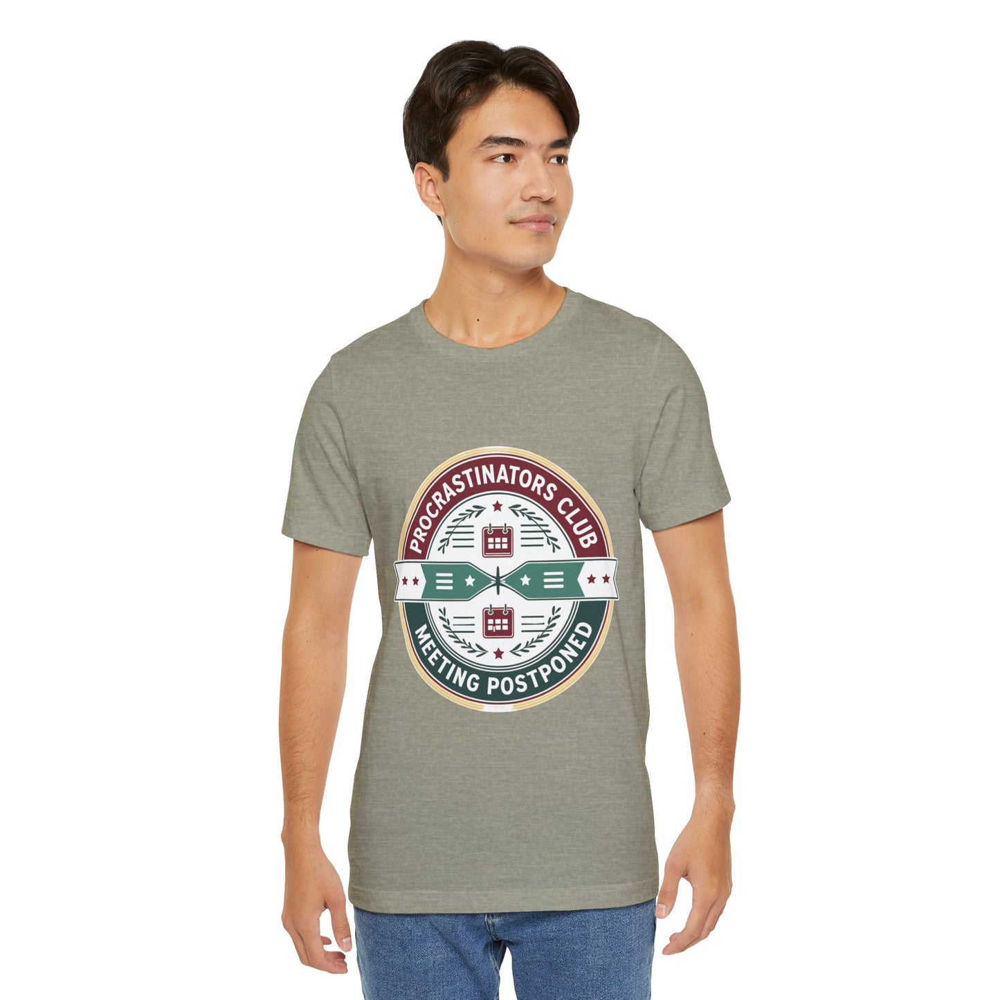 Procrastinators Club Tee, Casual Unisex T-Shirt, Funny Graphic Shirt, Gift for Students, Meeting Postponed Design, Quirky Humor Apparel