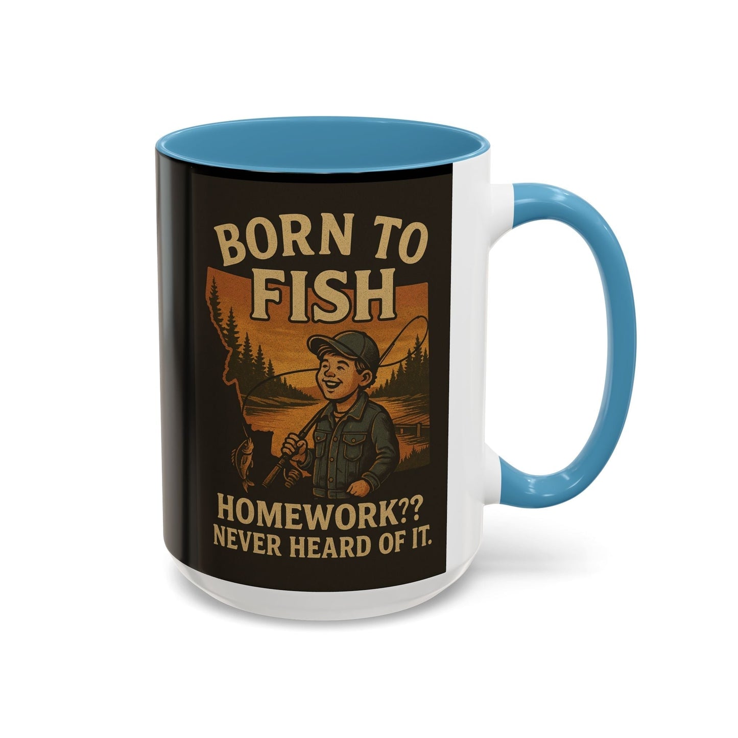 Retro Fishing Mug – Funny Coffee Cup Gift for Anglers & Campers
