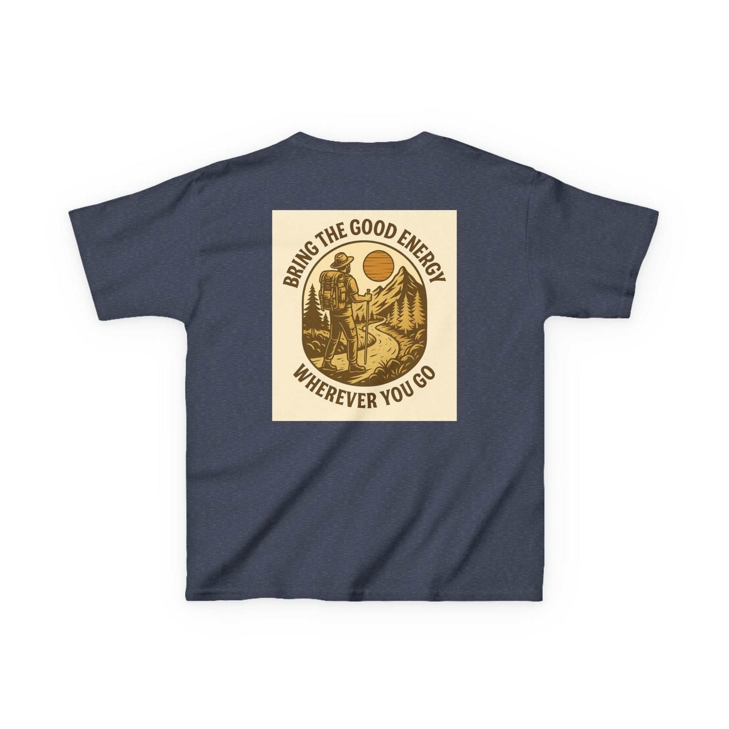 Adventure Kids Tee with nature-inspired motivational message, perfect for young explorers.