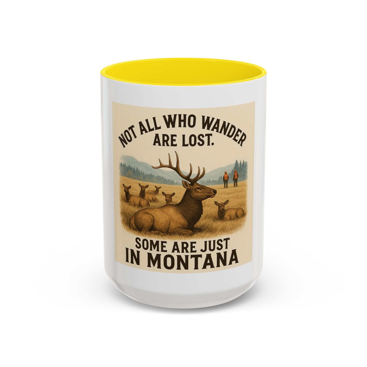 Montana Adventure Mug with rustic elk design and vibrant nature-inspired colors.