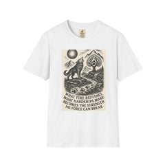 Inspirational Wolf T-Shirt featuring bold nature design and kindness message.