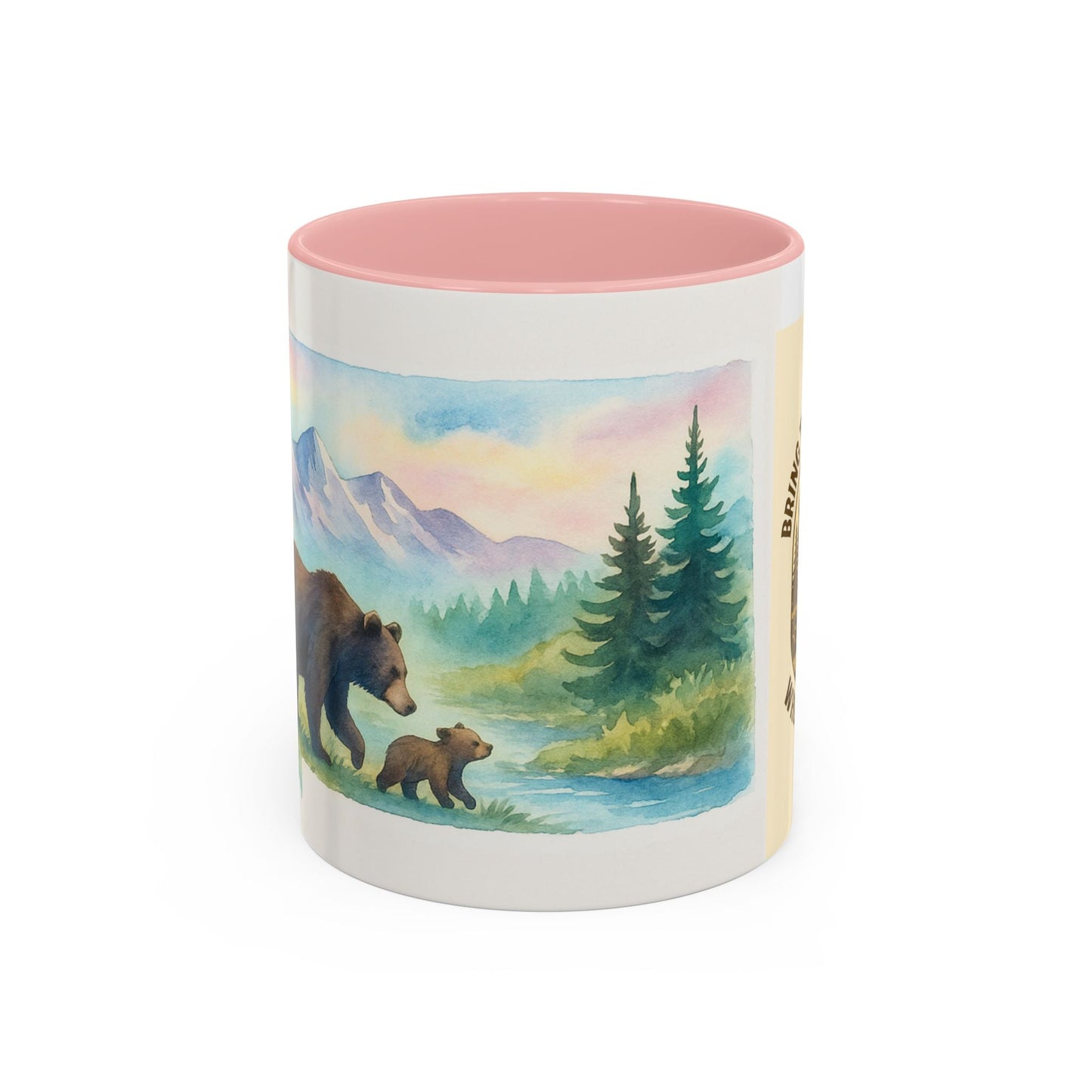 Nature-Inspired Mug – Bear & Mountain Coffee Cup for Outdoorsy Souls