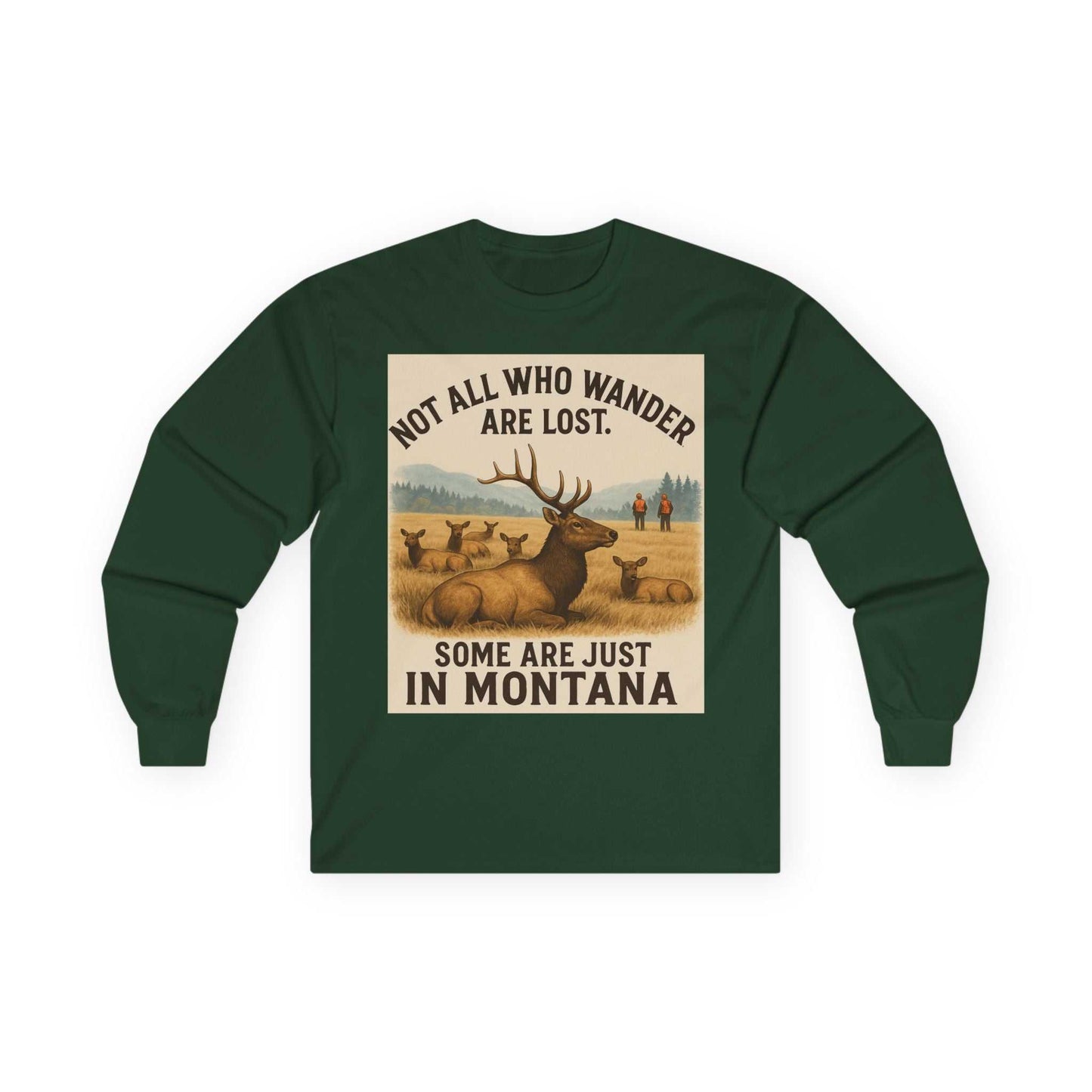 Montana Wanderlust Long Sleeve Tee with vintage design for adventure lovers.