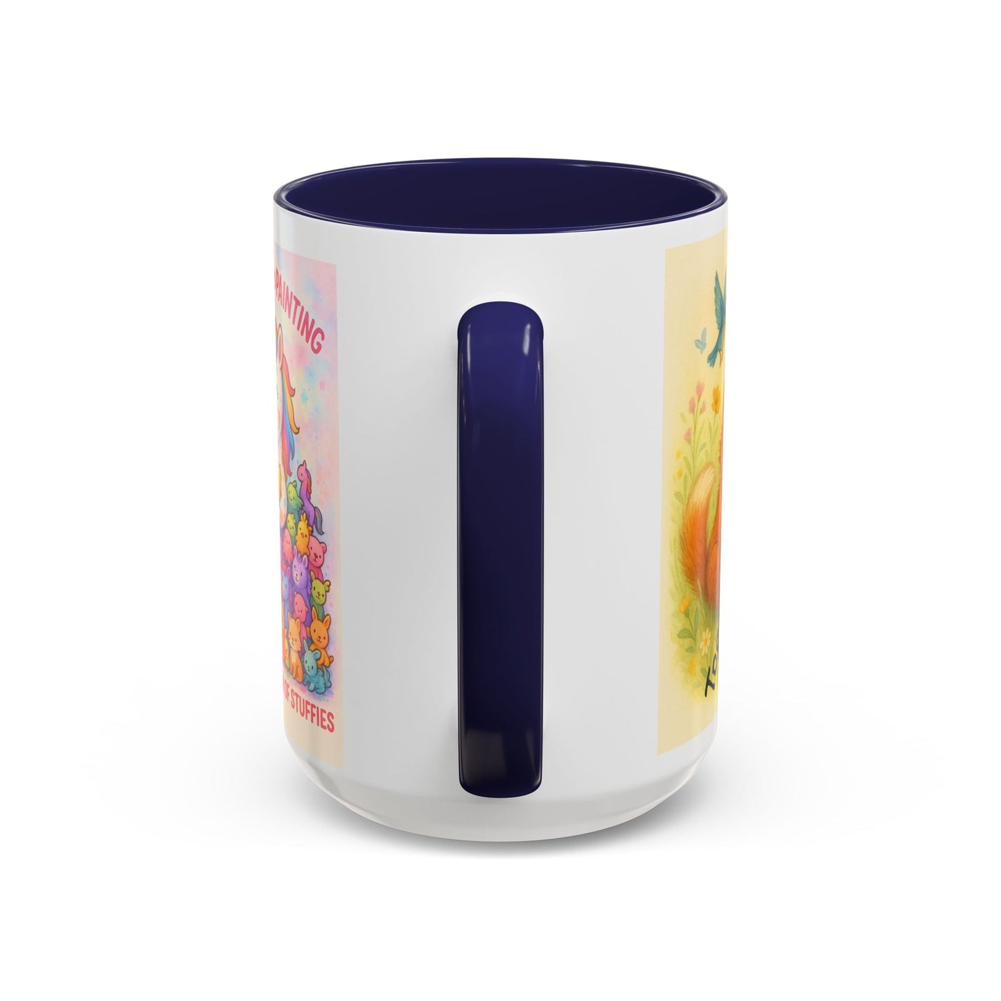 Whimsical Cat Mug with playful cat and unicorn design, ideal gift for animal lovers and creatives.