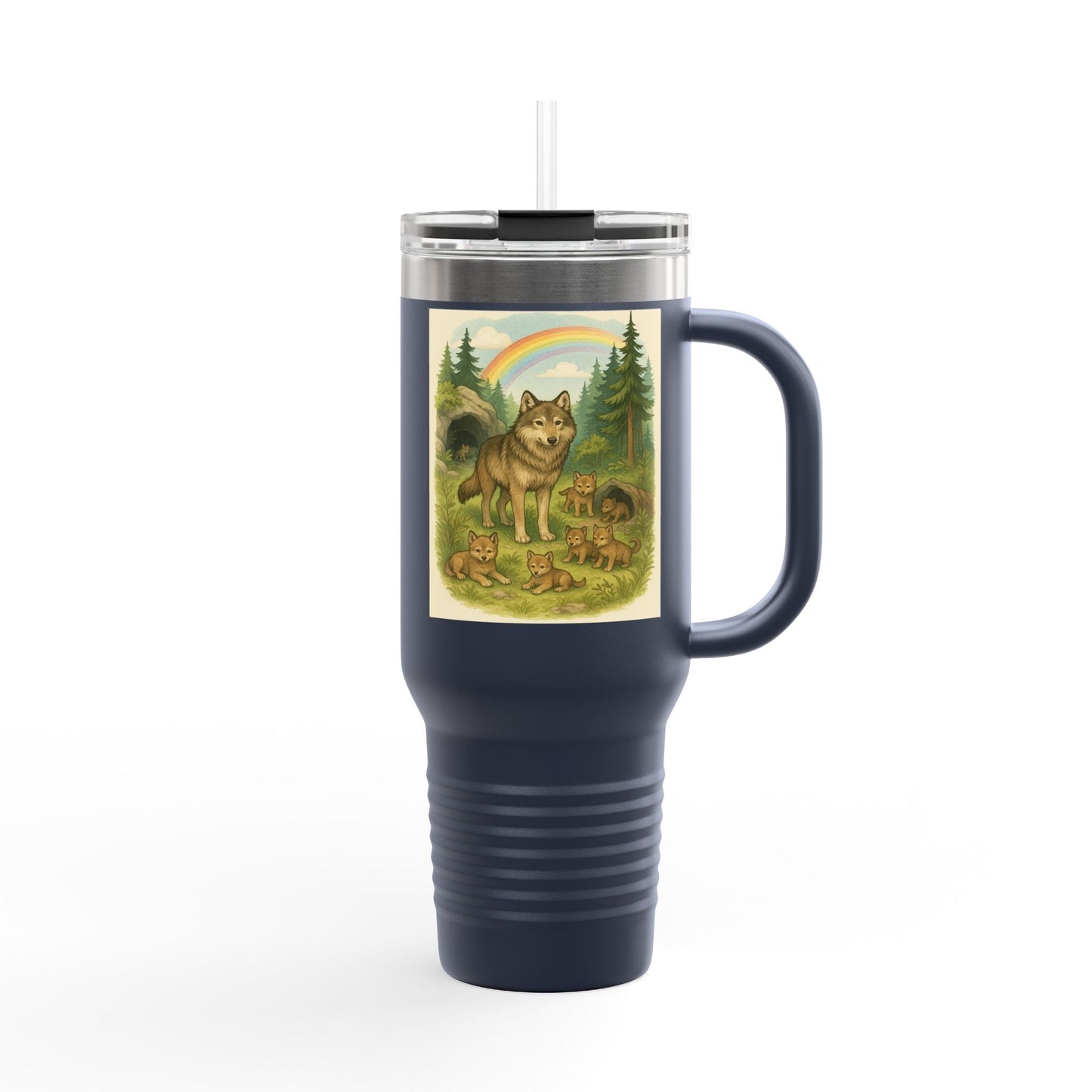 Wolves 40oz Insulated Travel Mug – Leak-Proof Tumbler for Outdoors