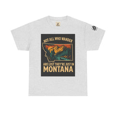 Get Lost in Montana Tee with nature print for adventure seekers.
