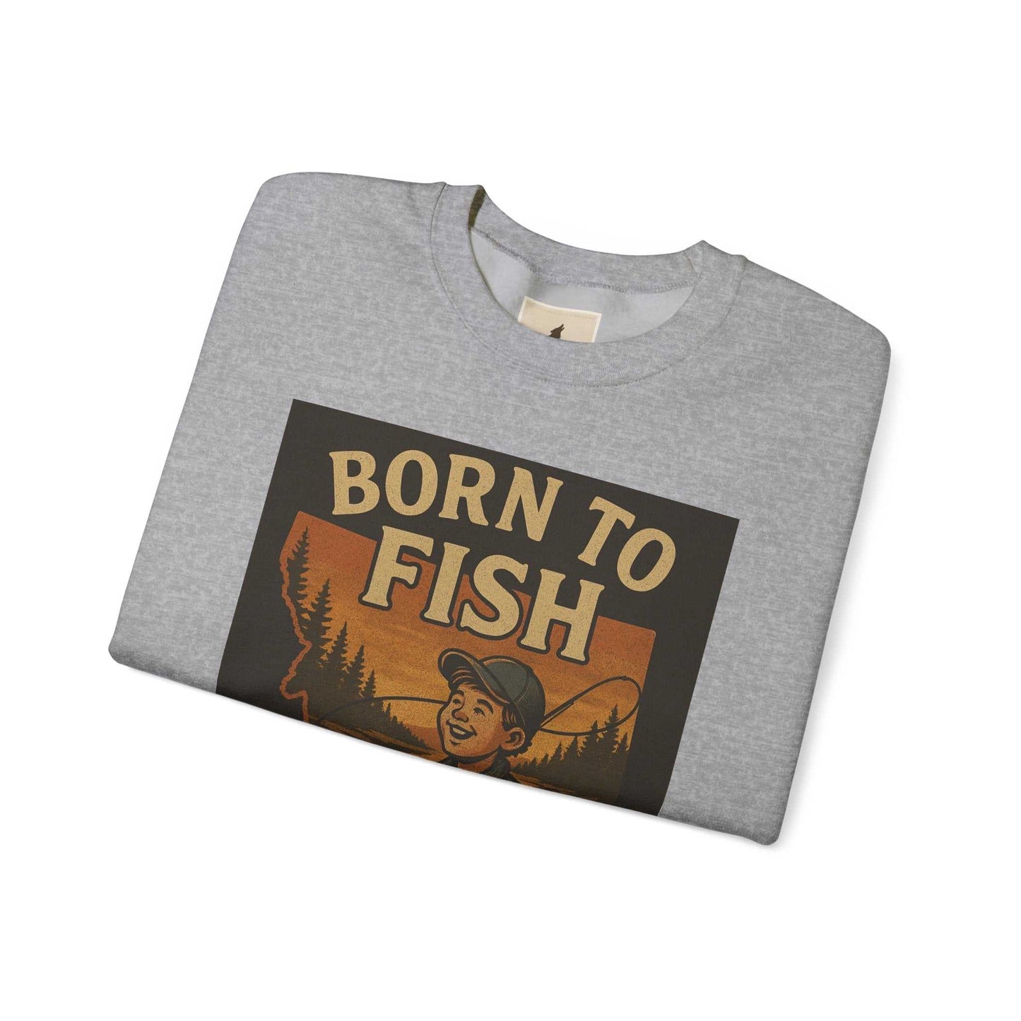 Born to Fish Sweatshirt featuring bold design for anglers and fishing enthusiasts.