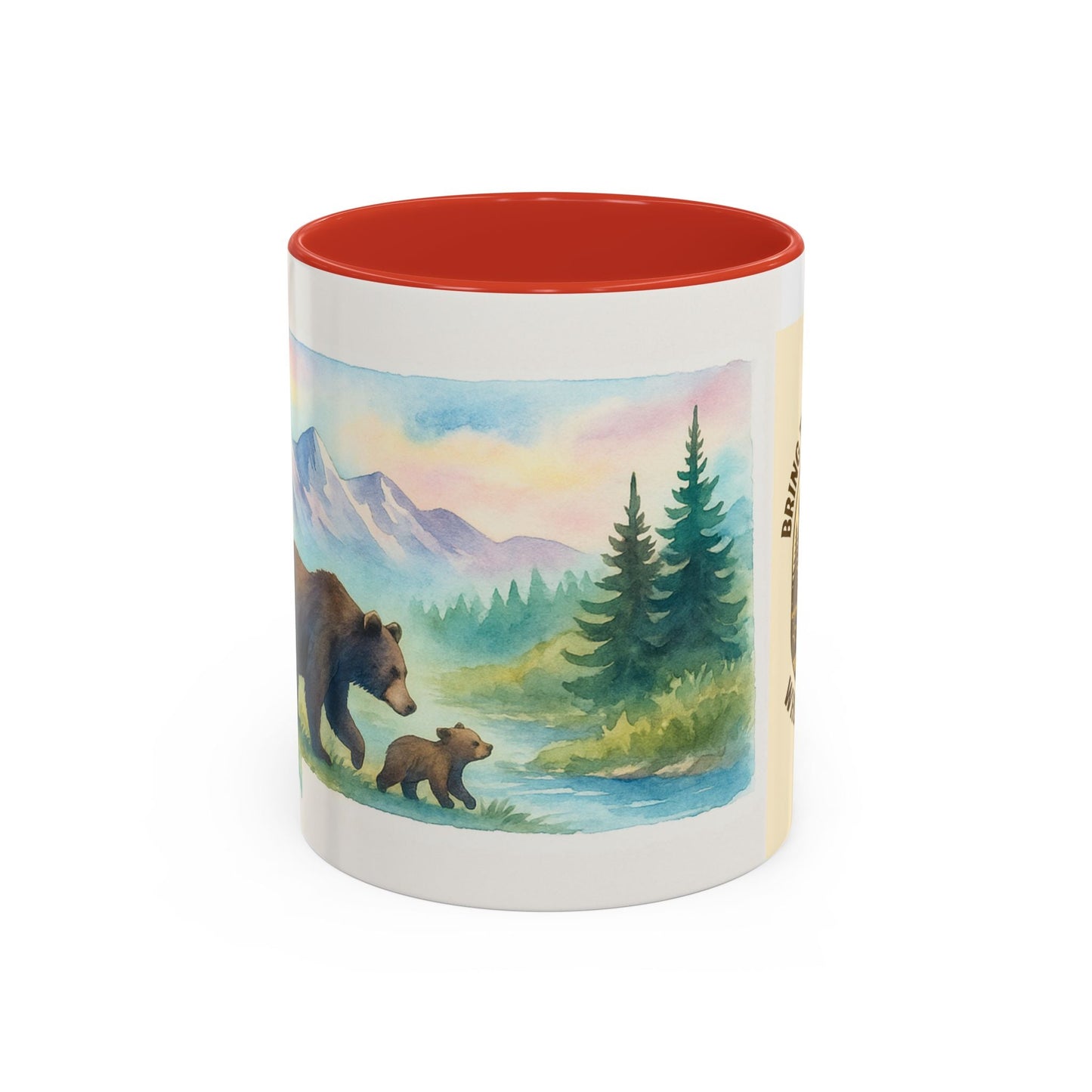 Nature-Inspired Mug – Bear & Mountain Coffee Cup for Outdoorsy Souls