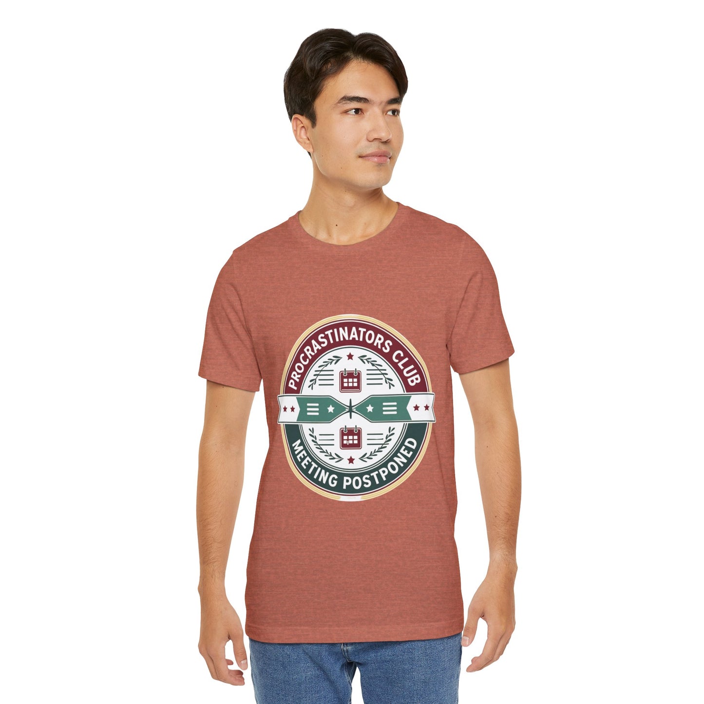 Procrastinators Club Tee, Casual Unisex T-Shirt, Funny Graphic Shirt, Gift for Students, Meeting Postponed Design, Quirky Humor Apparel