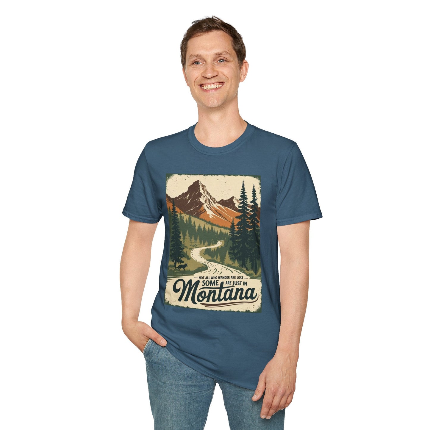 Montana Nature Tee – Softstyle Vintage Shirt for Hikers & Travelers