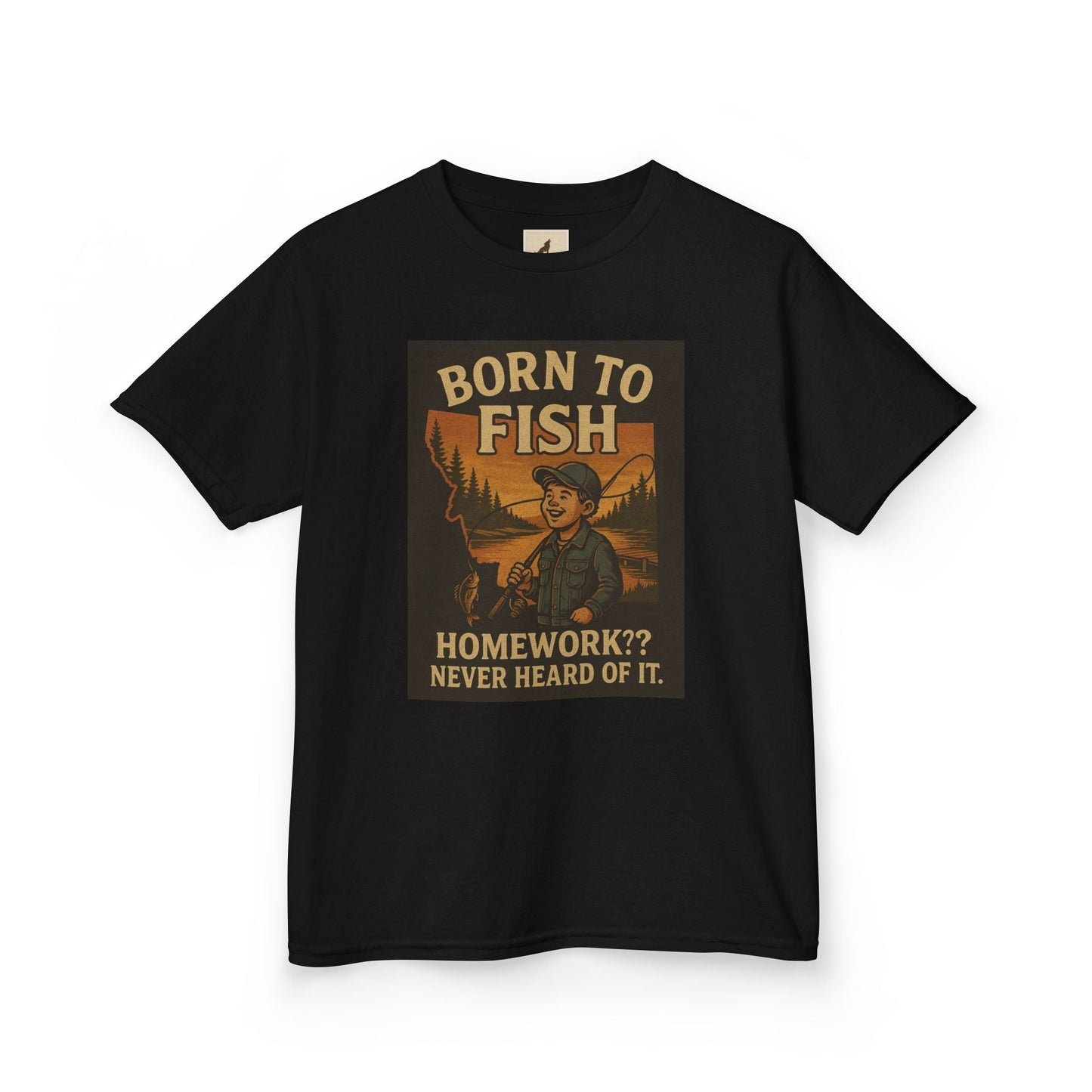 Kids Fishing T-Shirt – Funny Born to Fish, Skip Homework Design
