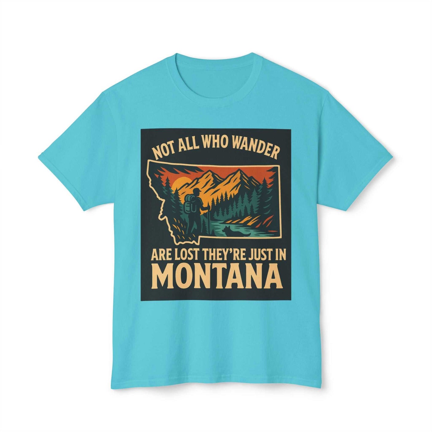 Montana Adventure Tee featuring nature-inspired design on softstyle fabric.