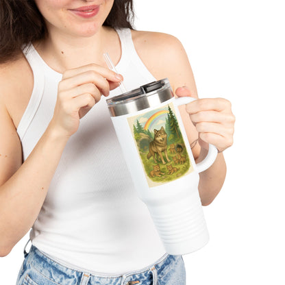 Wolves 40oz Insulated Travel Mug – Leak-Proof Tumbler for Outdoors