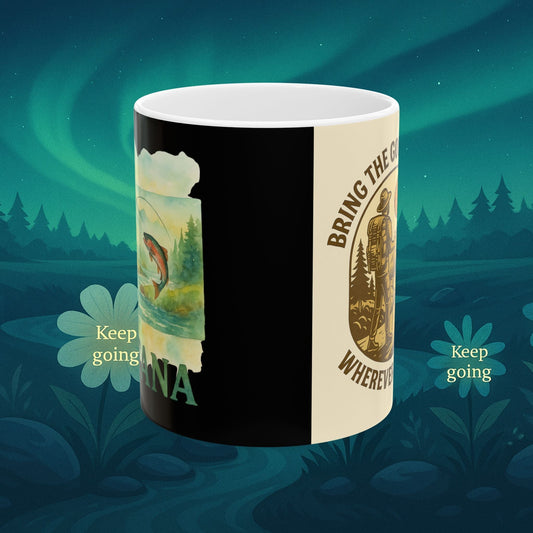 Montana Fishing Mug – Outdoor Gift for Nature & Coffee Lovers