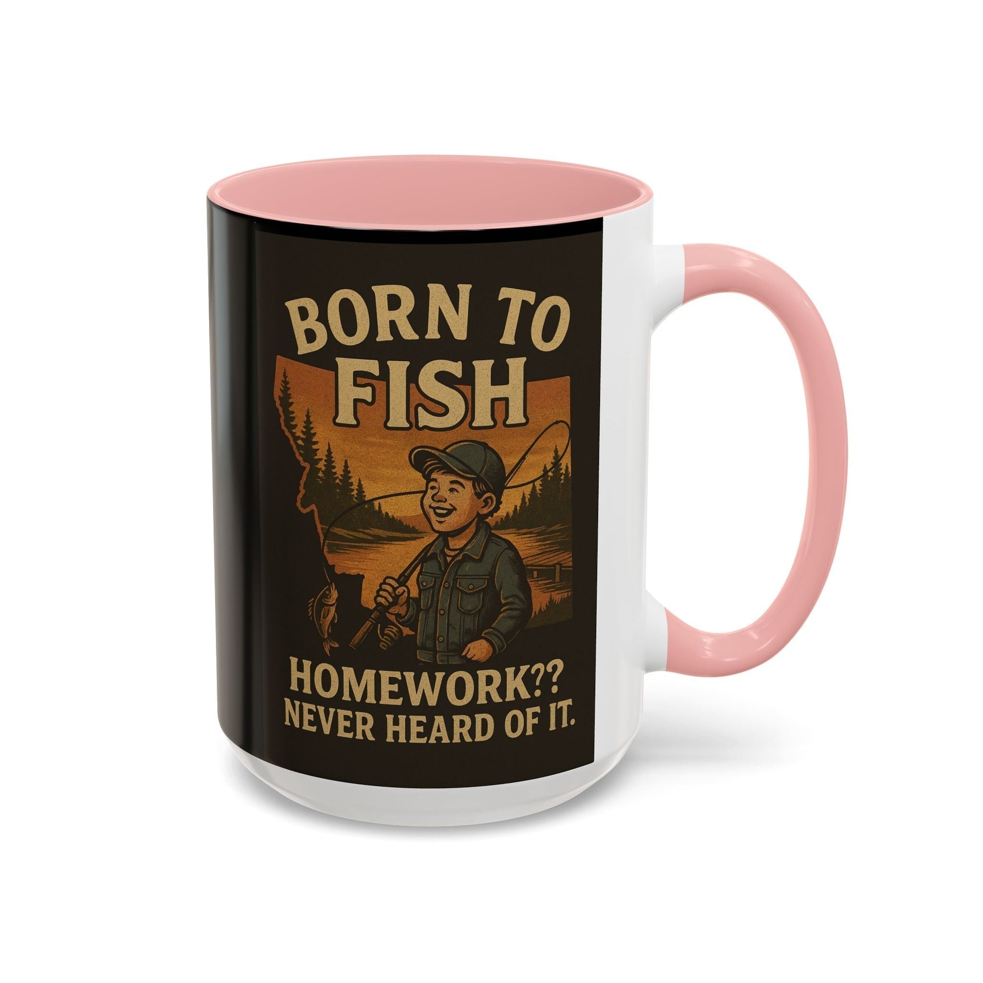 Retro Fishing Mug – Funny Coffee Cup Gift for Anglers & Campers