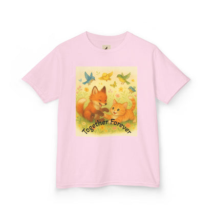 Adorable Kids Animal T-Shirt with whimsical animal illustration, pink color.