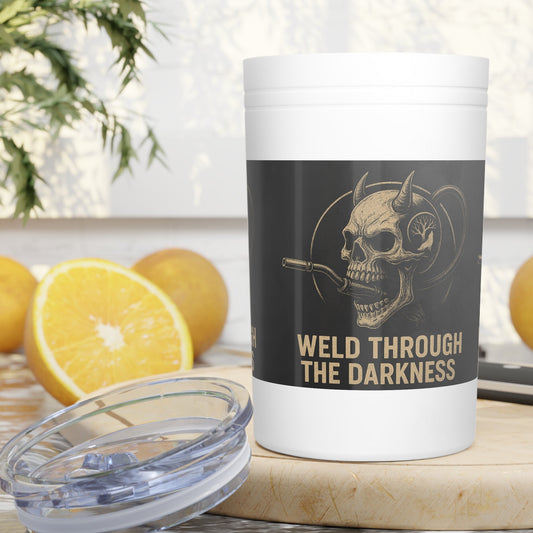 Weld Through the Darkness 11oz Tumbler – Inspirational Welder Gift
