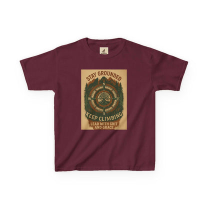 Adventure Kids Tee with motivational nature-inspired design, perfect for curious children.