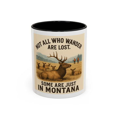 Montana Adventure Mug with rustic elk design and inspiring quote, perfect for nature lovers and adventurers.
