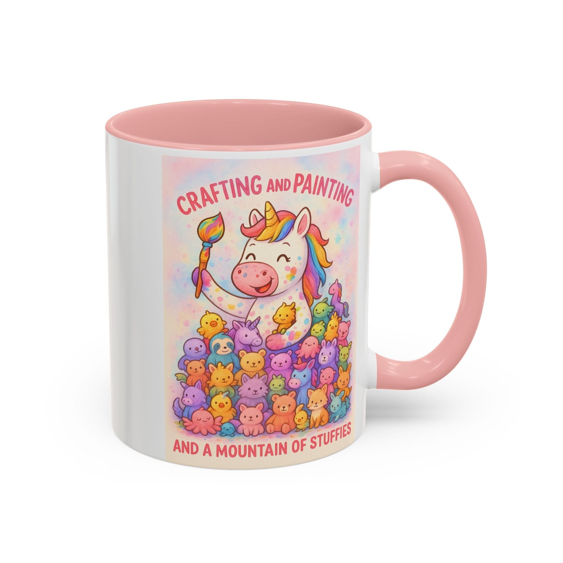 Whimsical Cat Mug with playful unicorn and cat motif, ideal for creative minds and animal lovers.