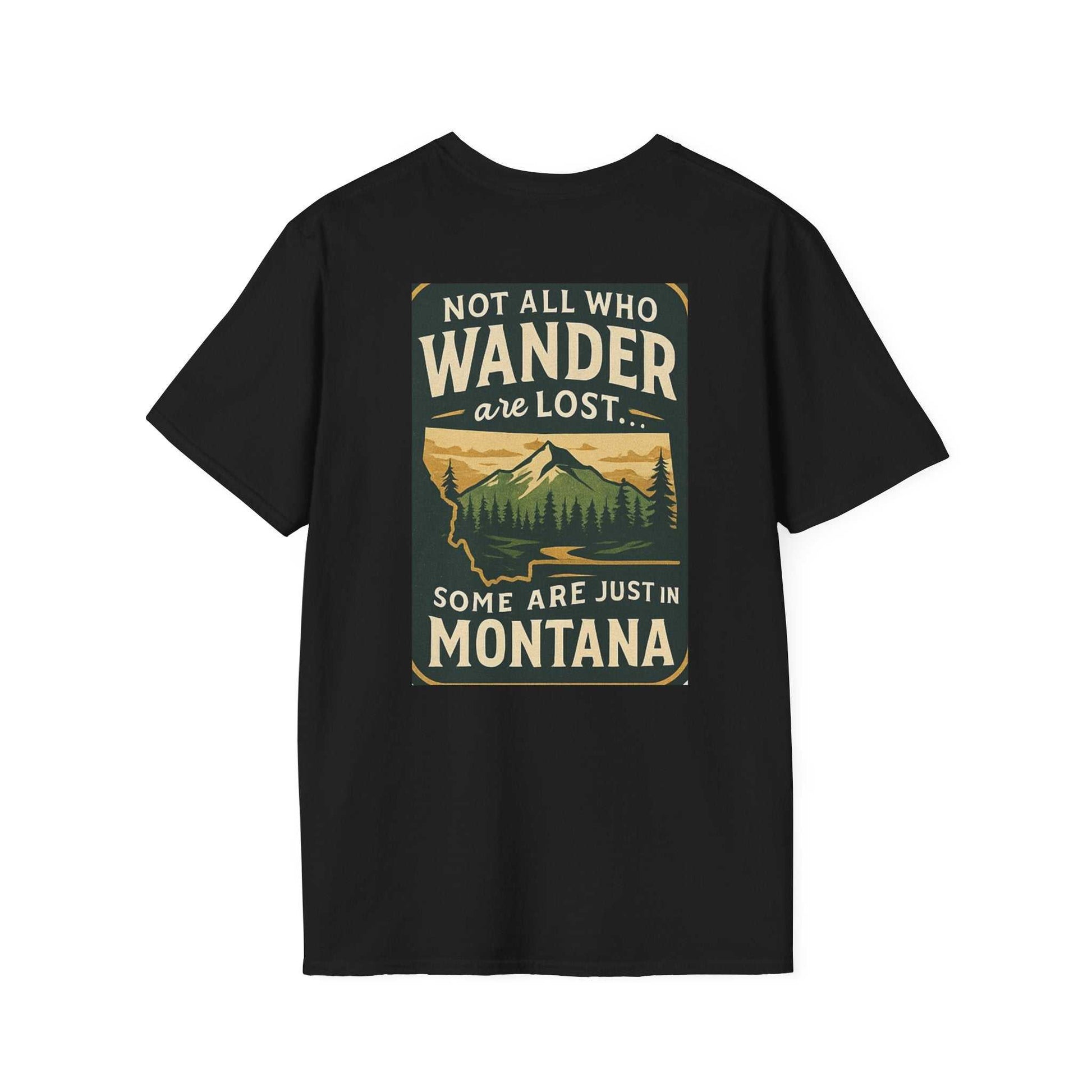 Montana Adventure Tee with wilderness graphic and vintage bear design, perfect for nature lovers.