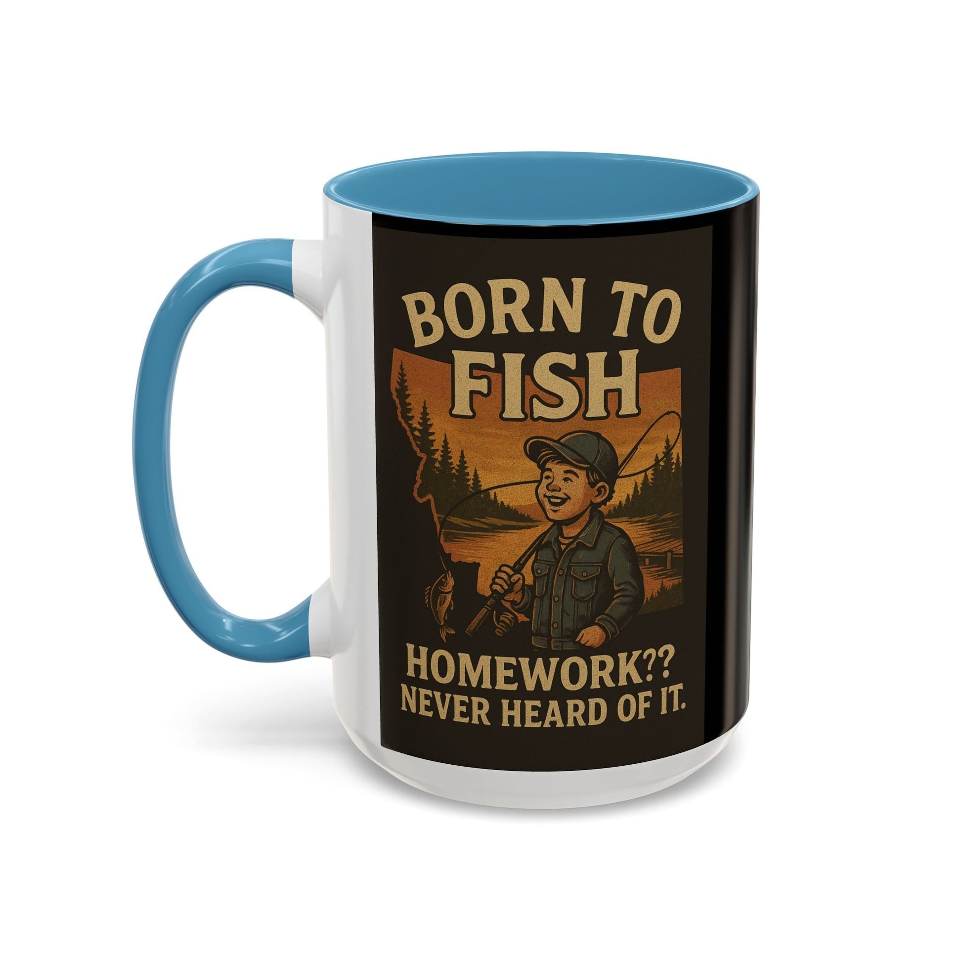 Retro Fishing Mug – Funny Coffee Cup Gift for Anglers & Campers