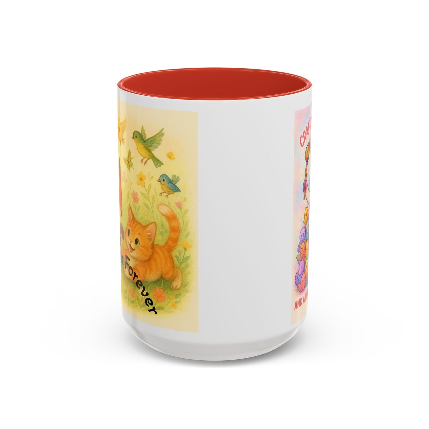 Whimsical Cat Mug featuring playful cat and unicorn design, perfect for animal lovers and creative minds.