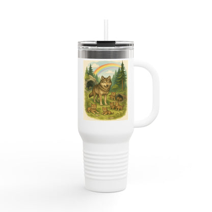 Wolves 40oz Insulated Travel Mug – Leak-Proof Tumbler for Outdoors