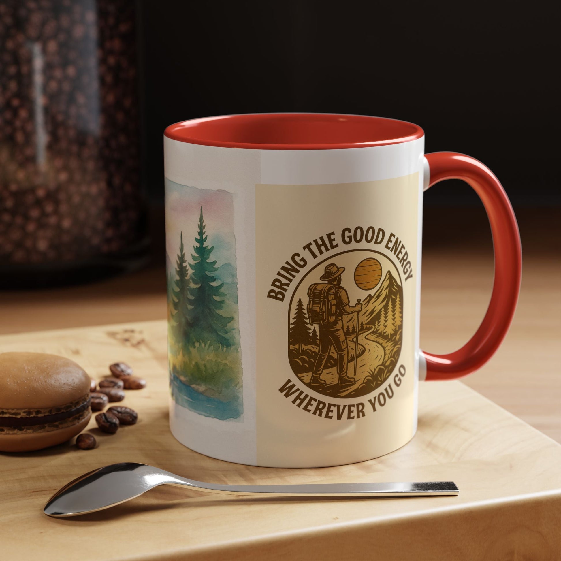 Nature-Inspired Mug – Bear & Mountain Coffee Cup for Outdoorsy Souls
