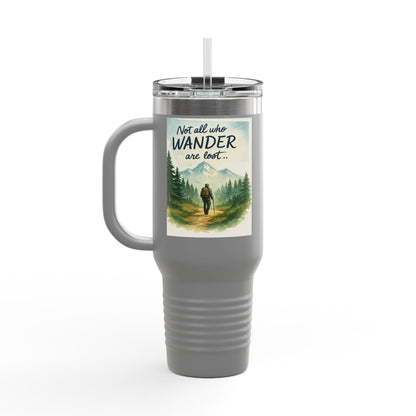 Montana 40oz Adventure Mug with spill-resistant lid and nature-inspired design.