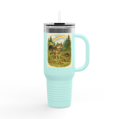 Wolves 40oz Insulated Travel Mug – Leak-Proof Tumbler for Outdoors