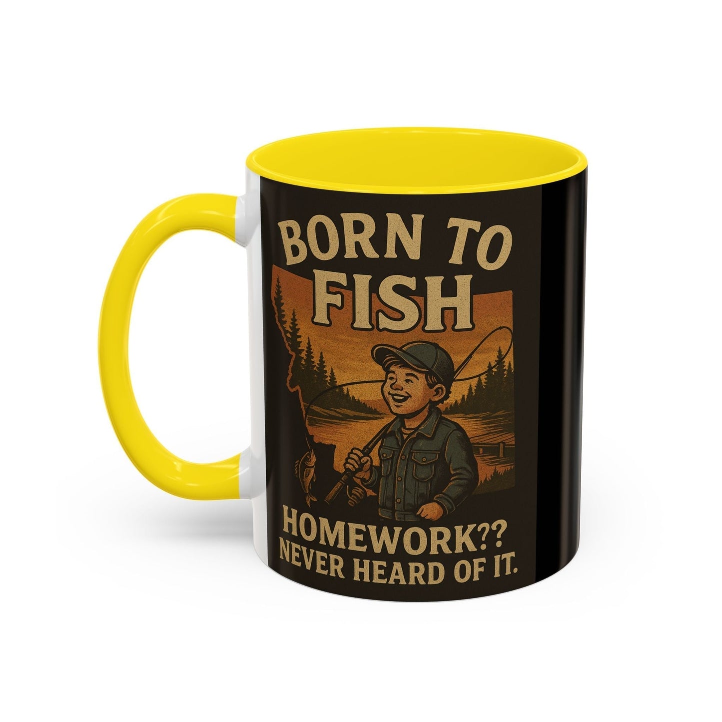 Retro Fishing Mug – Funny Coffee Cup Gift for Anglers & Campers