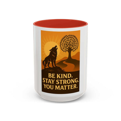 Inspirational Wolf Coffee Mug with motivational design and empowering message - available in 11oz and 15oz sizes.