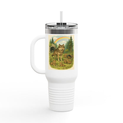 Wolves 40oz Insulated Travel Mug – Leak-Proof Tumbler for Outdoors